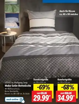 Lidl LOOKS by Wolfgang Joop Mako-Satin-Bettwäsche Standardgröße Angebot