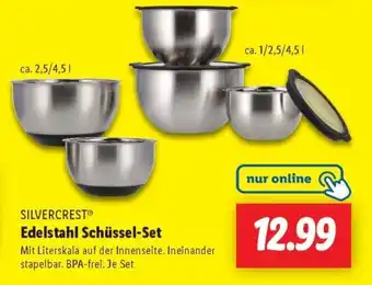 Lidl SILVERCREST Edelstahl Schüssel-Set Angebot
