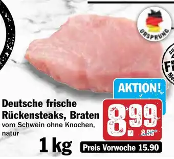 Hit Deutsche frische Rückensteaks, Braten Angebot