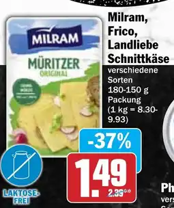 Hit Milram, Frico, Landliebe Schnittkäse Angebot