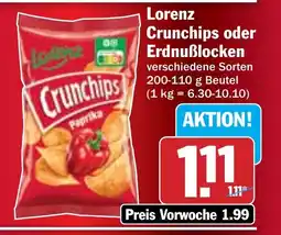 Hit Lorenz Crunchips oder Erdnuẞlocken Angebot
