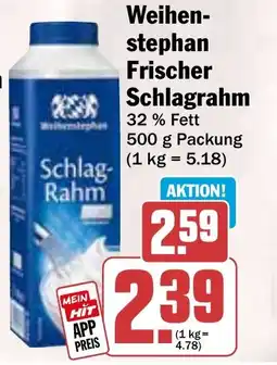 Hit Weihen- stephan Frischer Schlagrahm Angebot