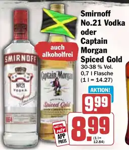 Hit Smirnoff No.21 Vodka oder Captain Morgan Spiced Gold Angebot
