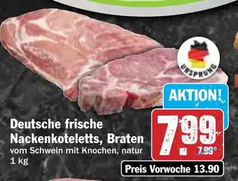 Hit Deutsche frische Nackenkoteletts, Braten Angebot