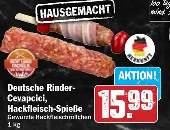 Hit Deutsche Rinder- Cevapcici, Hackfleisch-Spieße Angebot