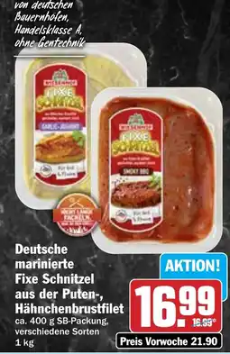 Hit Deutsche marinierte Fixe Schnitzel aus der Puten-, Hähnchenbrustfilet Angebot