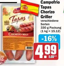 Hit Campofrio Tapas Chorizo Griller Angebot