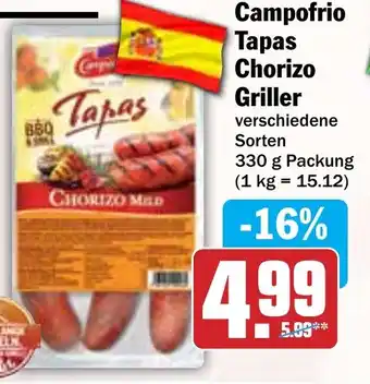 Hit Campofrio Tapas Chorizo Griller Angebot