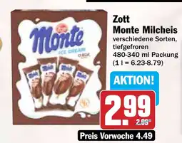 Hit Zott Monte Milcheis Angebot