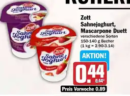 Hit Zott Sahnejoghurt, Mascarpone Duett Angebot