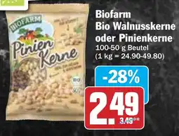 Hit Biofarm Bio Walnusskerne oder Pinienkerne Angebot