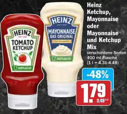Hit Heinz Ketchup, Mayonnaise oder Mayonnaise und Ketchup Mix Angebot