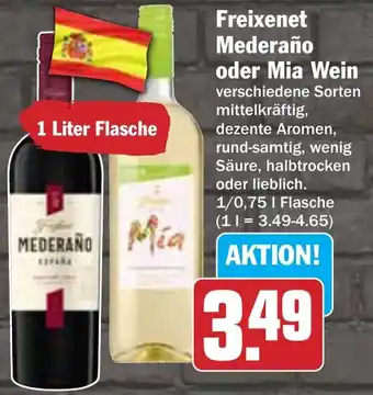 Hit Freixenet Mederaño oder Mia Wein Angebot