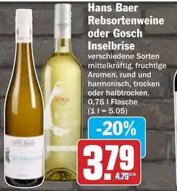 Hit Hans Baer Rebsortenweine oder Gosch Inselbrise Angebot
