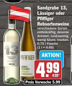 Hit Sandgrube 13, Lässiger oder Pfiffiger Rebsortenweine Angebot