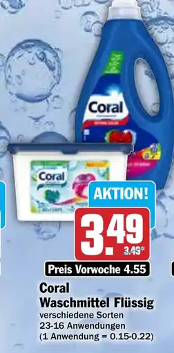 Hit Coral Waschmittel Flüssig Angebot