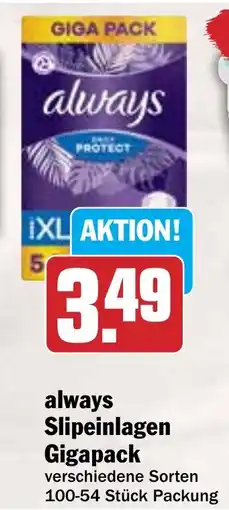 Hit always Slipeinlagen Gigapack Angebot