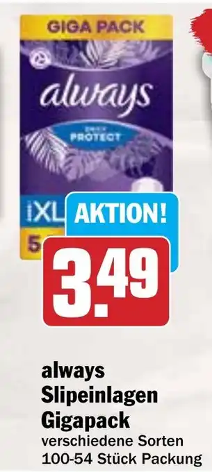 Hit always Slipeinlagen Gigapack Angebot