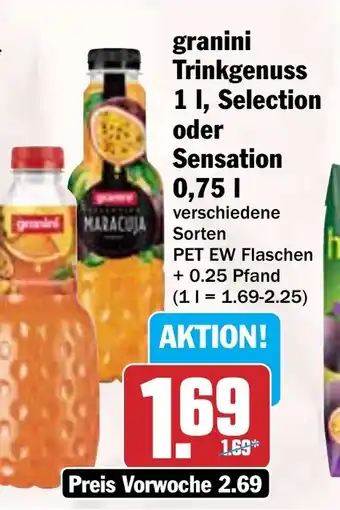Hit granini Trinkgenuss Selection oder Sensatiom Angebot