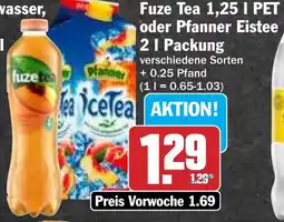 Hit Fuze Tea PET oder Pfanner Eistee Angebot