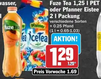 Hit Fuze Tea PET oder Pfanner Eistee Angebot