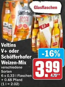 Hit Veltins V+ oder Schöfferhofer Weizen-Mix Angebot