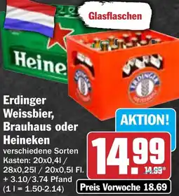 Hit Erdinger Weissbier, Brauhaus oder Heineken Angebot