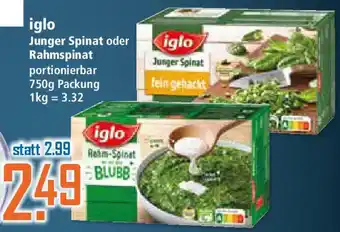 Klaas und Kock iglo Junger Spinat oder Rahmspinat Angebot