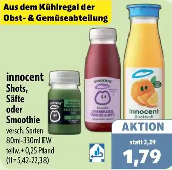 Aktiv Irma innocent Shots, Säfte oder Smoothie Angebot