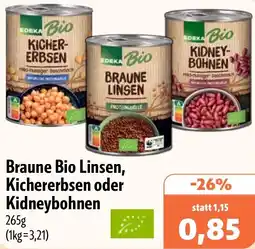 Aktiv Irma EDEKA Braune Bio Linsen, Kichererbsen oder Kidneybohnen Angebot