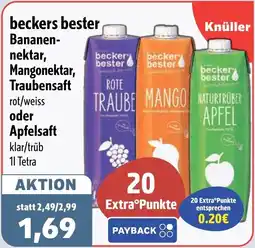 Aktiv Irma beckers bester Bananennektar, Mangonektar, Traubensaft oder Apfelsaft Angebot
