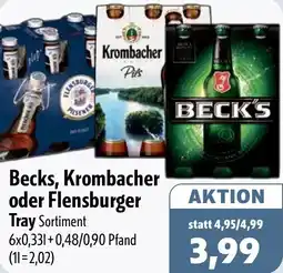 Aktiv Irma Becks, Krombacher oder Flensburger Tray Angebot