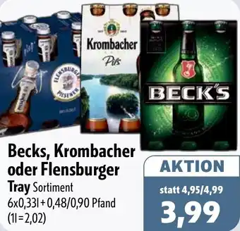 Aktiv Irma Becks, Krombacher oder Flensburger Tray Angebot