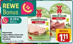REWE Rügenwalder Vegane Mühlen Salami oder Veganer Schinken Spicker Mortadella Angebot