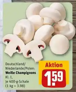REWE Weiße Champignons Angebot