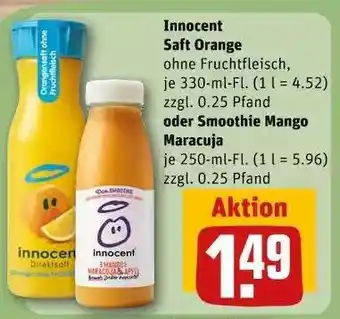 REWE Innocent Saft Orange oder Smoothie Mango Maracuja Angebot