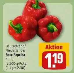 REWE Rote Paprika Kl. I Angebot