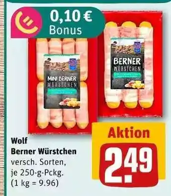 REWE Wolf Berner Würstchen Angebot