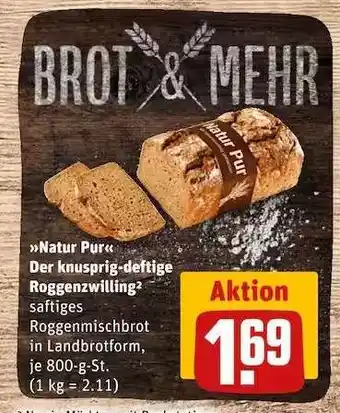 REWE Natur Pur Der knusprig-deftige Roggenzwilling Angebot