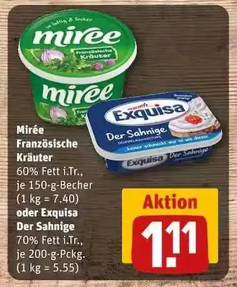 REWE Mirée Französische Kräuter oder Exquisa Der Sahnige Angebot