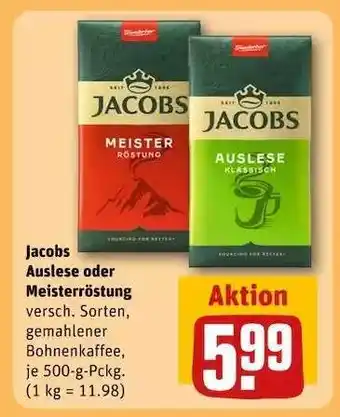 REWE Jacobs Auslese oder Meisterröstung Angebot