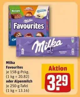 REWE Milka Favourites oder Alpenmilch Angebot