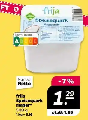 NETTO frija Speisequark mager Angebot