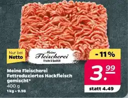 NETTO Meine Fleischerei Fettreduziertes Hackfleisch gemischt Angebot