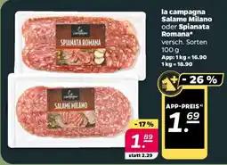 NETTO la campagna Salame Milano oder Spianata Romana Angebot