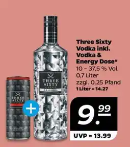 NETTO Three Sixty Vodka inkl. Vodka & Energy Dose Angebot