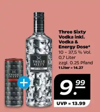 NETTO Three Sixty Vodka inkl. Vodka & Energy Dose Angebot