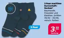 NETTO 3 Paar maritime Kurzschaft-Socken Angebot