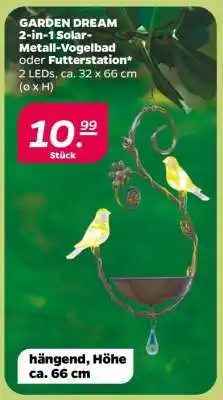 NETTO GARDEN DREAM 2-in-1 Solar-Metall-Vogelbad oder Futterstation Angebot