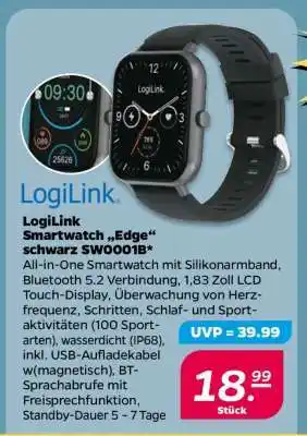 NETTO LogiLink Smartwatch „Edge“ schwarz SWO001B Angebot